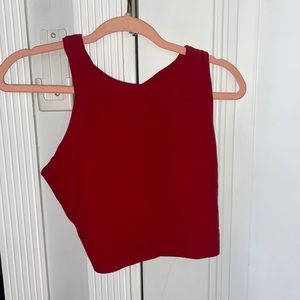 Red Athleta Conscious Crop